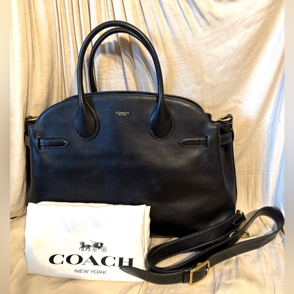COACH Soft Empire Carryall Bag 40 in Black/Brass
